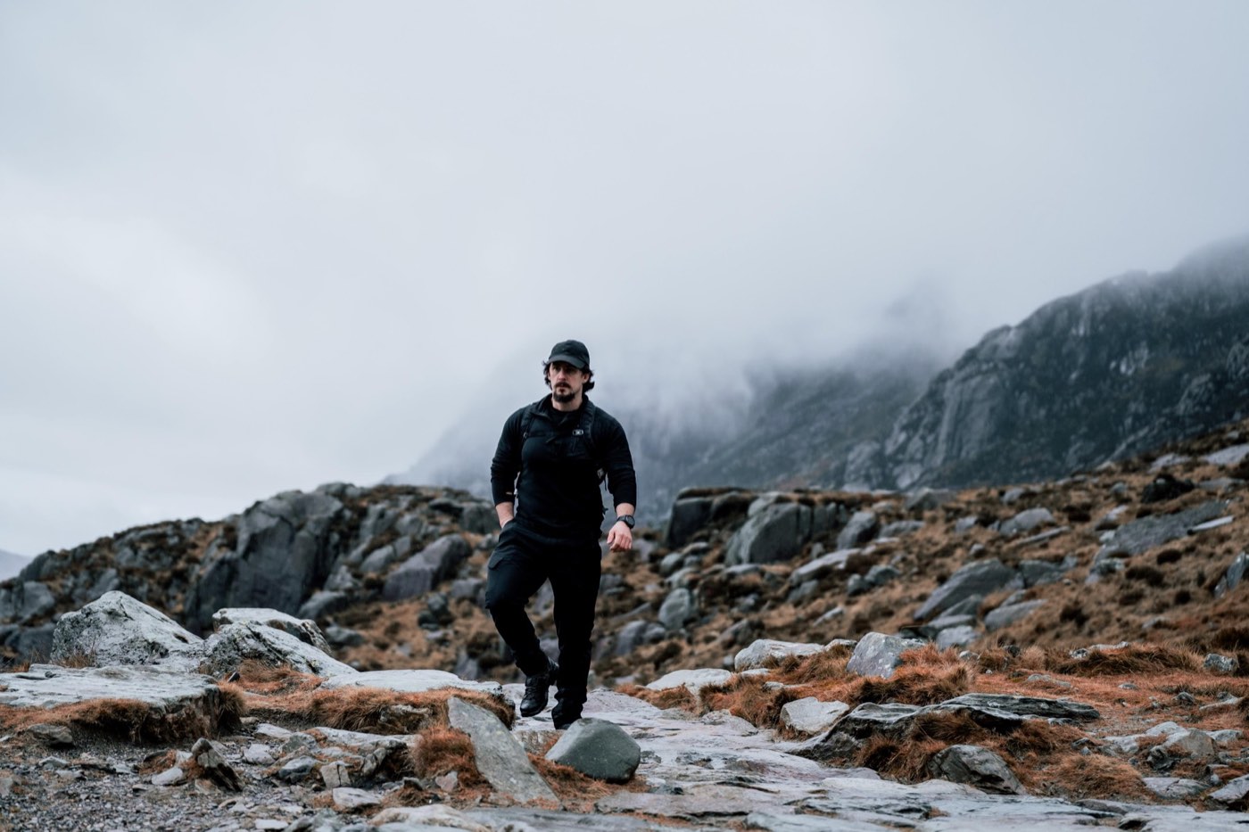Sam Logan training in the mountains for Complete Commando